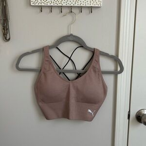 Puma Mauve Sports Bra with Strappy Back